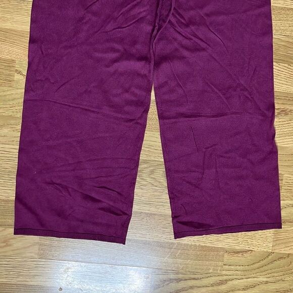 Anne Klein Womens Comfort Pants Wide Leg Stretch Merlot 1X - Picture 2 of 16